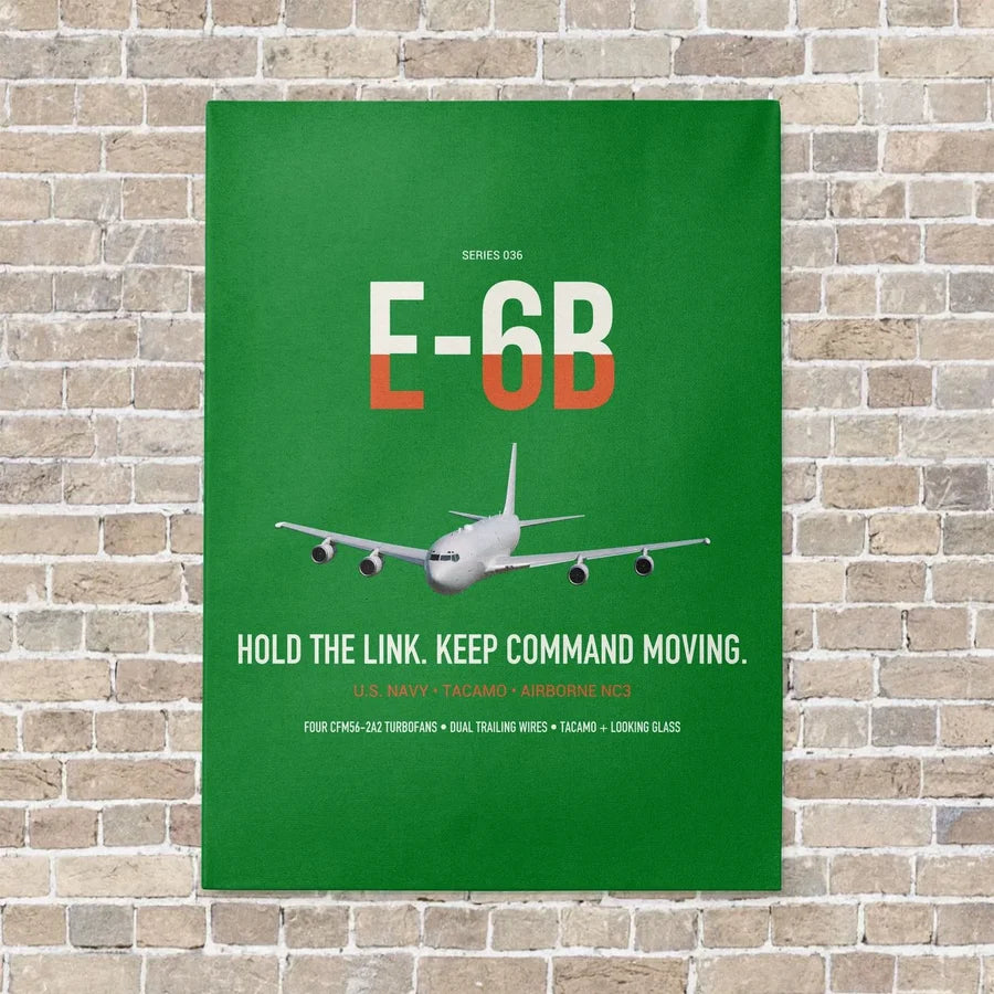 E-6B Mercury vertical canvas print - no frame - green background