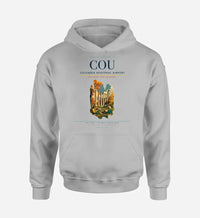Thumbnail for Columbia Regional Airport (COU) design on light gray hoodie single-side print