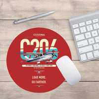 Thumbnail for Cessna 206 Stationair design on red round mouse pad