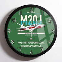 Thumbnail for Mooney M20J 201 design on green framed wall clock