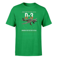 Thumbnail for Junkers Ju 87D-3 design on green t-shirt, single-side print