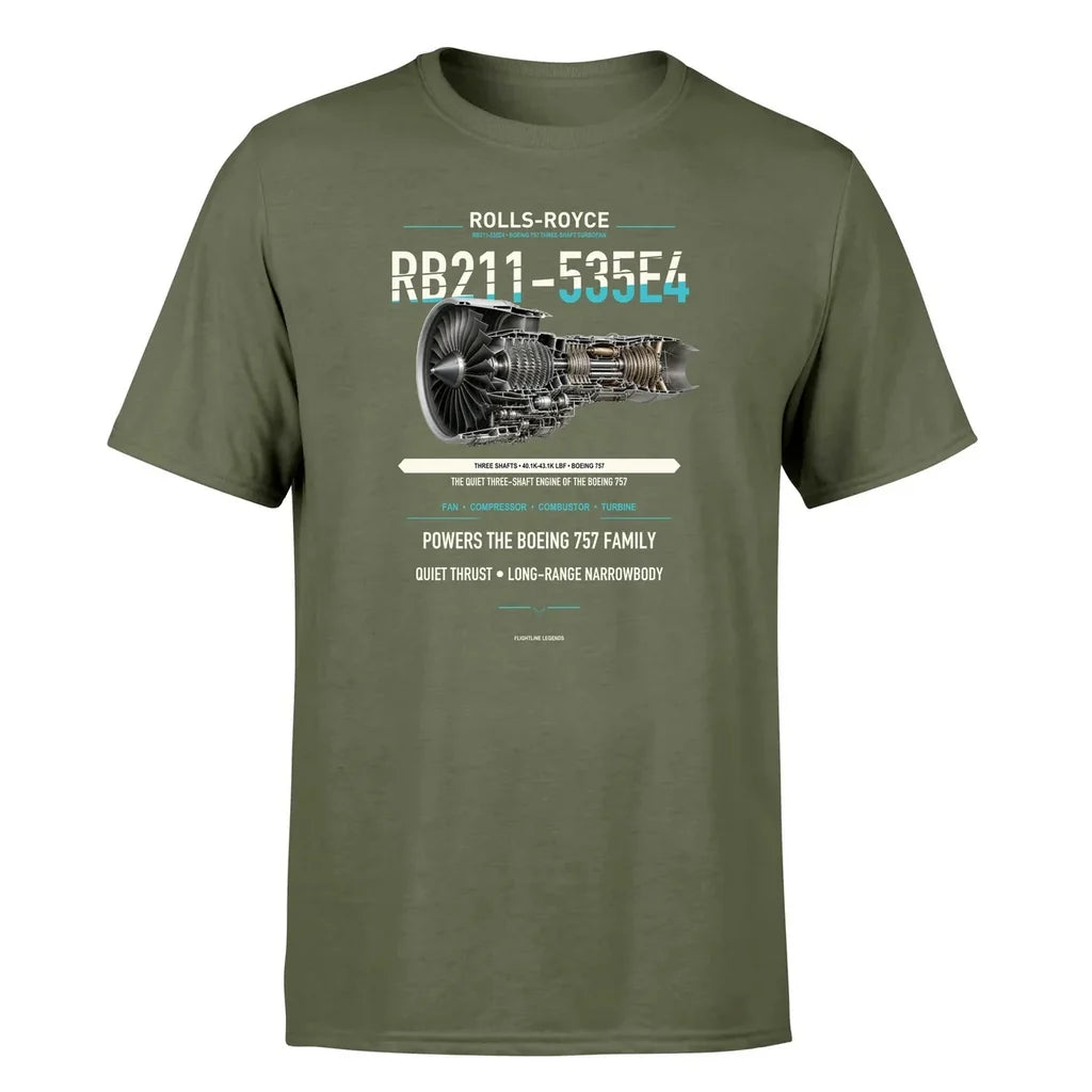 RB211-535E4 design on green army single side
