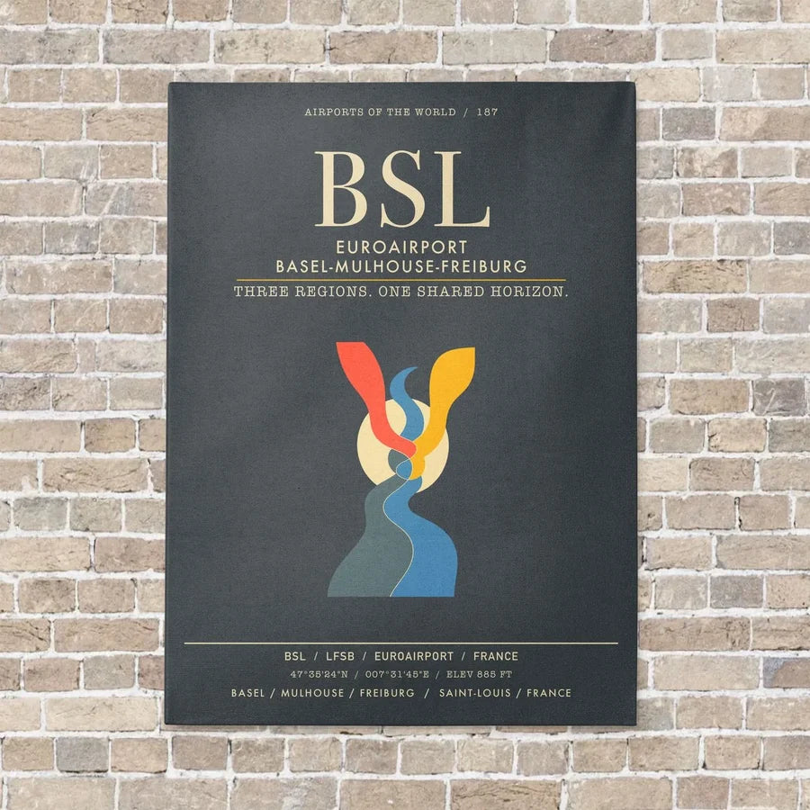 EuroAirport Basel-Mulhouse-Freiburg BSL - Canvas Framed - Gray