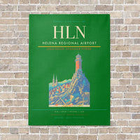 Thumbnail for Helena Regional Airport HLN vertical canvas print - no frame - green background