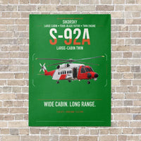 Thumbnail for Sikorsky S-92A vertical canvas print - no frame - green background