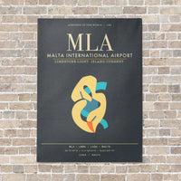 Thumbnail for Malta International Airport MLA - Canvas Framed - Gray