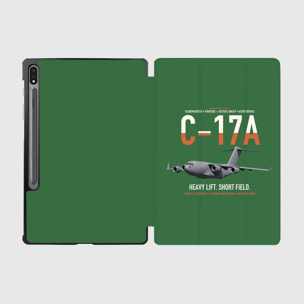 C-17A Globemaster III design on green samsung tablet tablet case