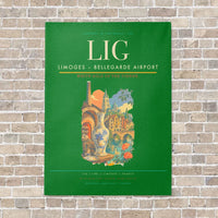 Thumbnail for Limoges – Bellegarde Airport LIG vertical canvas print - no frame - green background