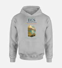Thumbnail for Egilsstaðir Airport (EGS) design on light gray hoodie single-side print
