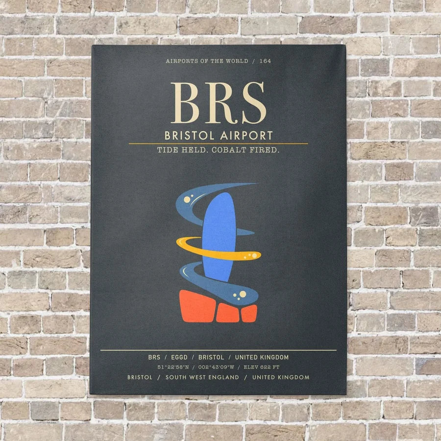 Bristol Airport BRS - Canvas Framed - Gray
