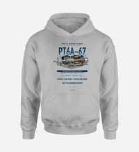 Thumbnail for PT6A-67 design on light gray hoodie single side