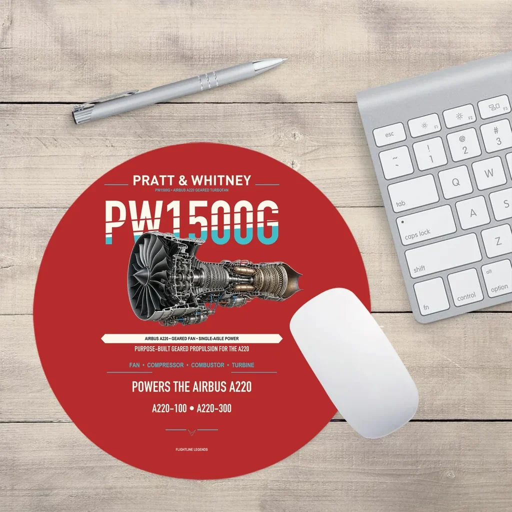 PW1500G design on red round mouse pad