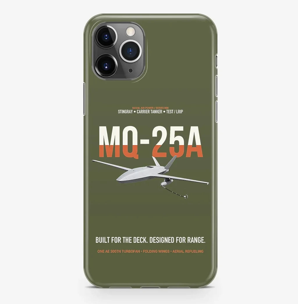 MQ-25A STINGRAY design on green army magsafe iphone case, for iPhone Pro Max