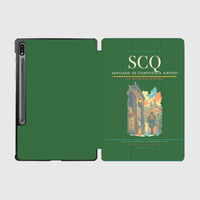 Thumbnail for Santiago de Compostela Airport (SCQ) design on green samsung tablet tablet case