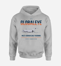 Thumbnail for Saab GlobalEye design on light gray double-side hoodie, single-side print