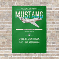 Thumbnail for Cessna Citation Mustang vertical canvas print - no frame - green background