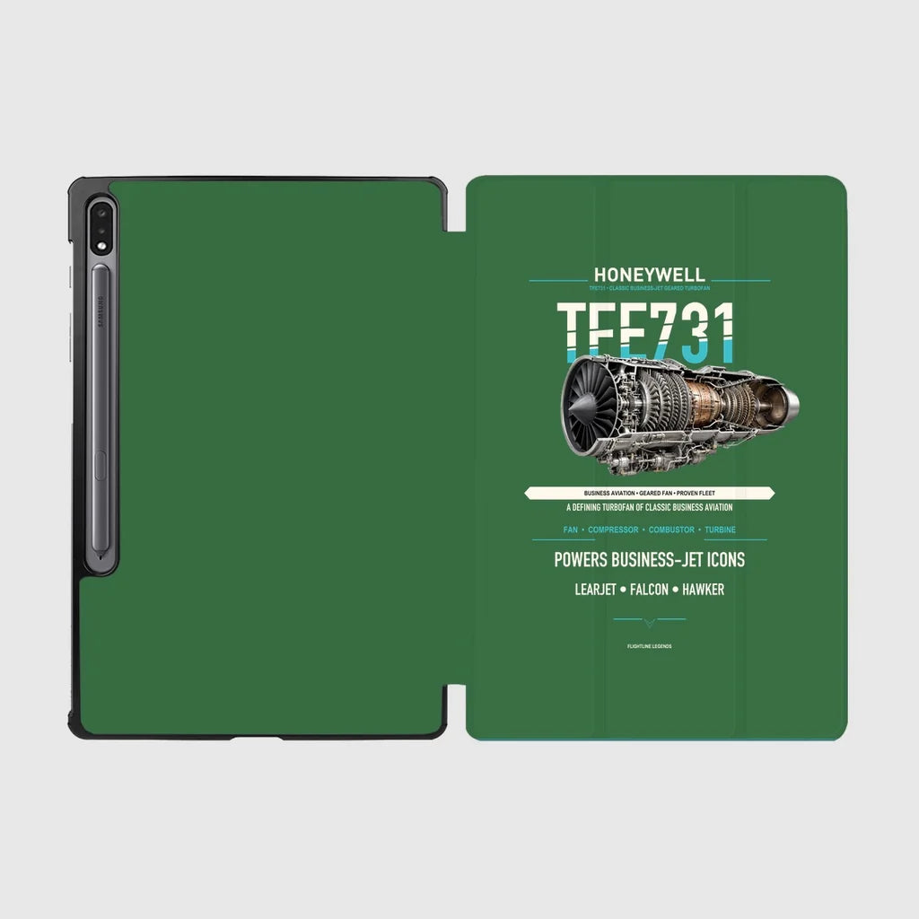 TFE731 design on green samsung tablet tablet case