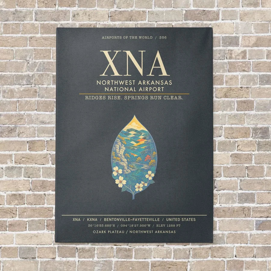 Northwest Arkansas National Airport XNA - Canvas Framed - Gray