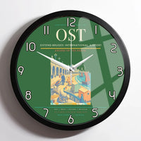 Thumbnail for Ostend-Bruges International Airport (OST) design on green framed wall clock