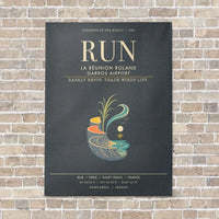 Thumbnail for La Reunion Roland Garros Airport RUN - Canvas Framed - Gray