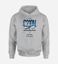 Thumbnail for Cessna T210N Centurion design on light gray double-side hoodie, single-side print