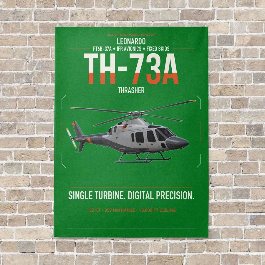 Leonardo TH-73A Thrasher vertical canvas print - no frame - green background