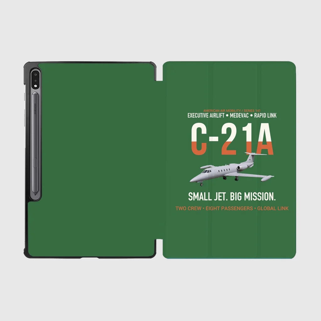C-21A Learjet Small Jet Big Mission design on green samsung tablet tablet case