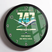 Thumbnail for Boeing 747-400 design on green framed wall clock