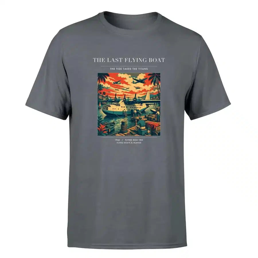 VINTAGE G4079 - The Last Flying Boat - Premium T-Shirt design on gray premium t shirt