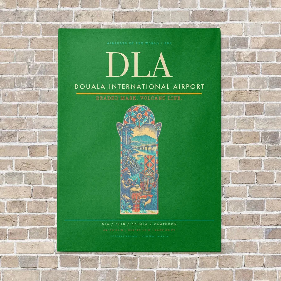 Douala International Airport DLA vertical canvas print - no frame - green background