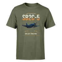 Thumbnail for SB2C-5 Helldiver design on green army double-side t-shirt, single-side print