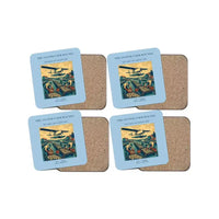 Thumbnail for The Oyster Farm Rounds - Designed Coasters design on light blue 4-pieces-set