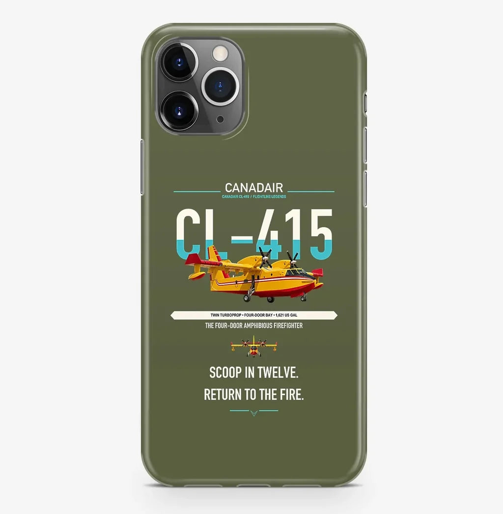 Canadair CL-415 design on green army magsafe iphone case, for iPhone Pro Max