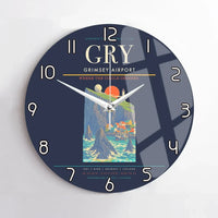Thumbnail for Grimsey Airport GRY Wall-Clock No-Frame - Navy Blue