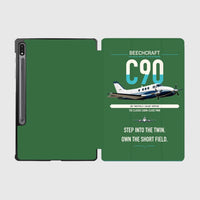 Thumbnail for Beechcraft King Air C90 design on green samsung tablet tablet case