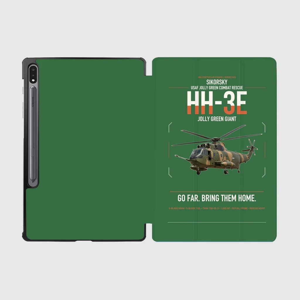 Sikorsky HH-3E Jolly Green Giant design on green samsung tablet tablet case