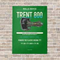 Thumbnail for TRENT 800 vertical canvas print - no frame - green background