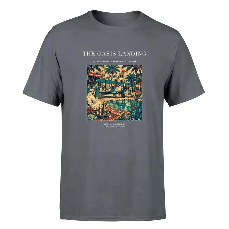 VINTAGE G4331 - The Oasis Landing - Premium T-Shirt design on gray premium t shirt