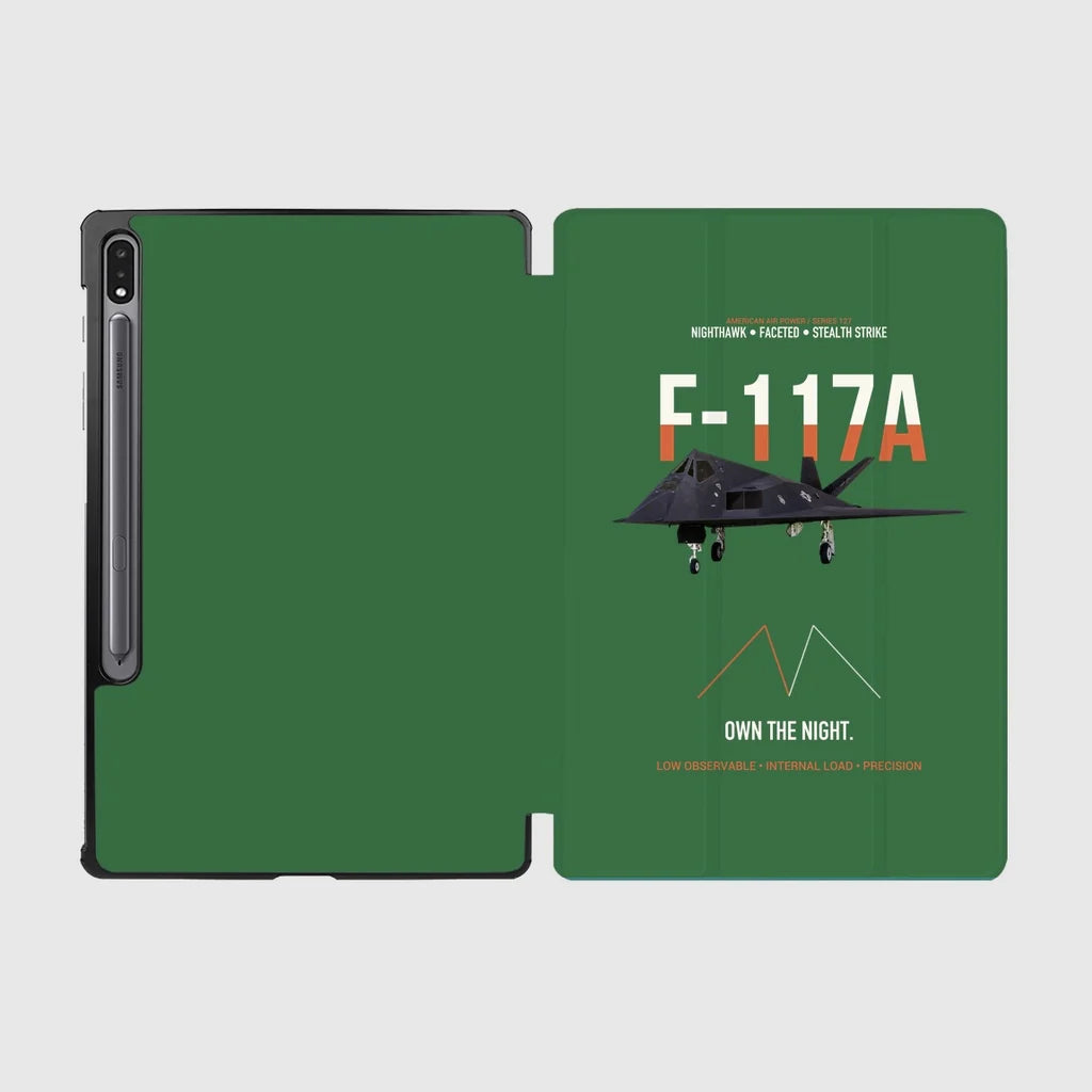 F-117A Nighthawk Own The Night design on green samsung tablet tablet case