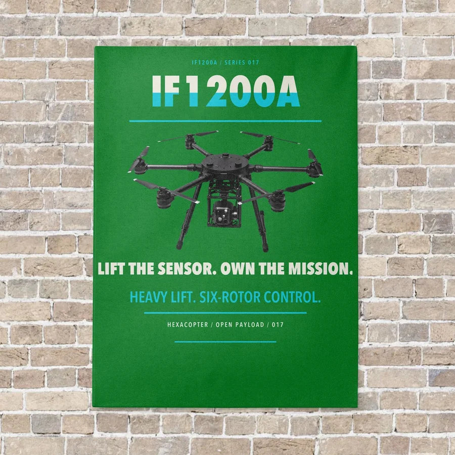 Inspired Flight IF1200A vertical canvas print - no frame - green background