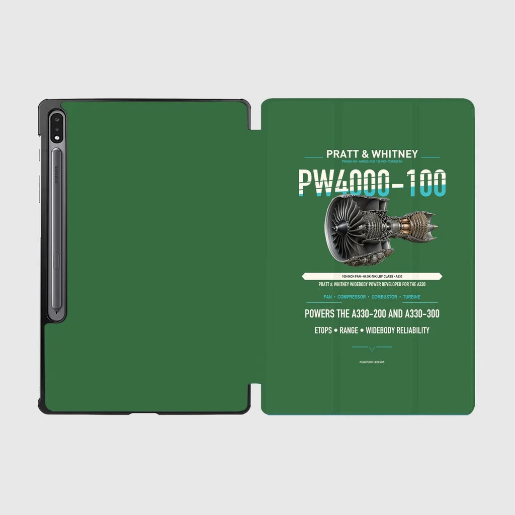 PW4000-100 design on green samsung tablet tablet case