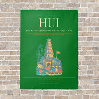Thumbnail for Phu Bai International Airport HUI — Hue vertical canvas print - no frame - green background