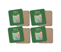 Thumbnail for Kamloops Airport (YKA) design on green 4 pieces set coaster