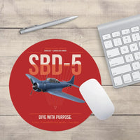 Thumbnail for SBD-5 Dauntless design on red round mouse pad