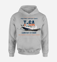 Thumbnail for T-6A TEXAN II design on light gray hoodie single side