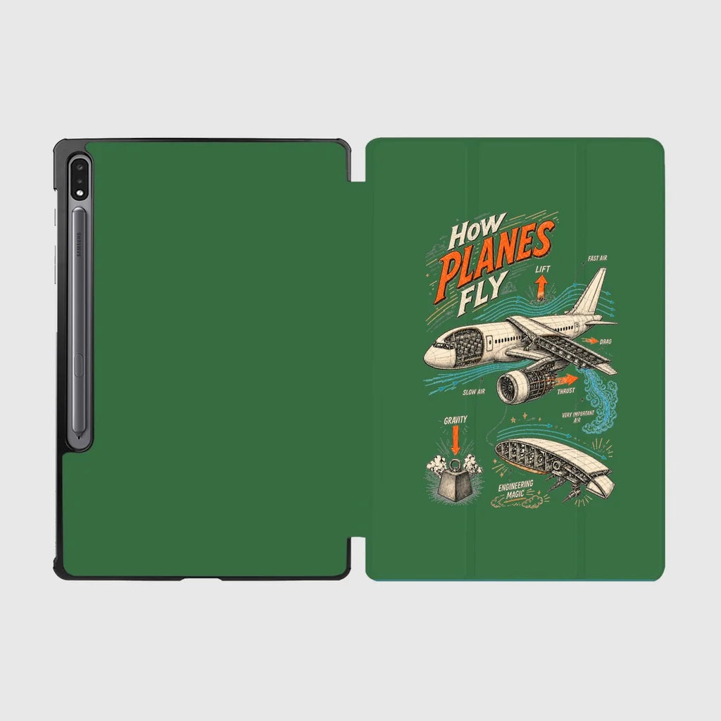 How Planes Fly V2 design on green samsung tablet tablet case