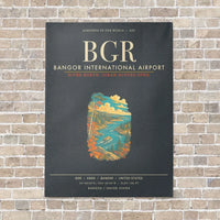 Thumbnail for Bangor International Airport BGR - Canvas Framed - Gray