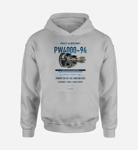Thumbnail for PW4000-94 design on light gray hoodie single side