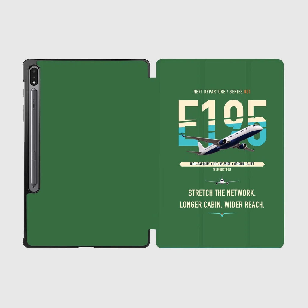Embraer E195 design on green samsung tablet tablet case