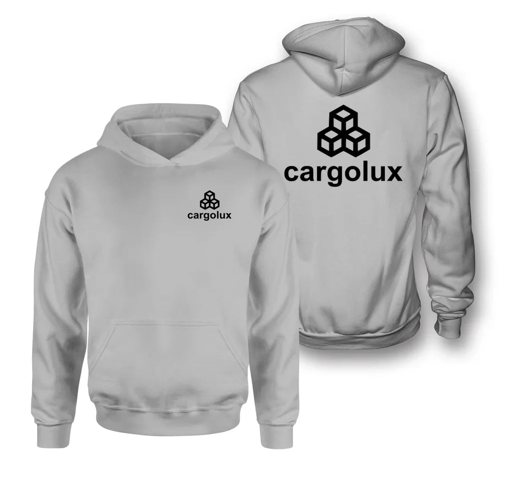 Cargolux logo on light gray double side hoodie